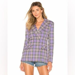 Majorelle Rhea Blazer in Purple Plaid